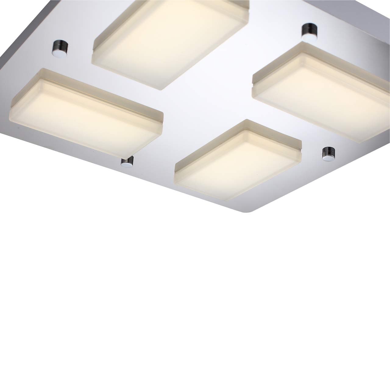 AUROLITE 4 LED Semi-Flush Ceiling Light, Polished Chrome Finish, 18 Watts, 1800 Lumens, Natural White (4000K), Waterproof (IP44), Ideal for Living Room, Bathroom, Bedroom, Kitchen