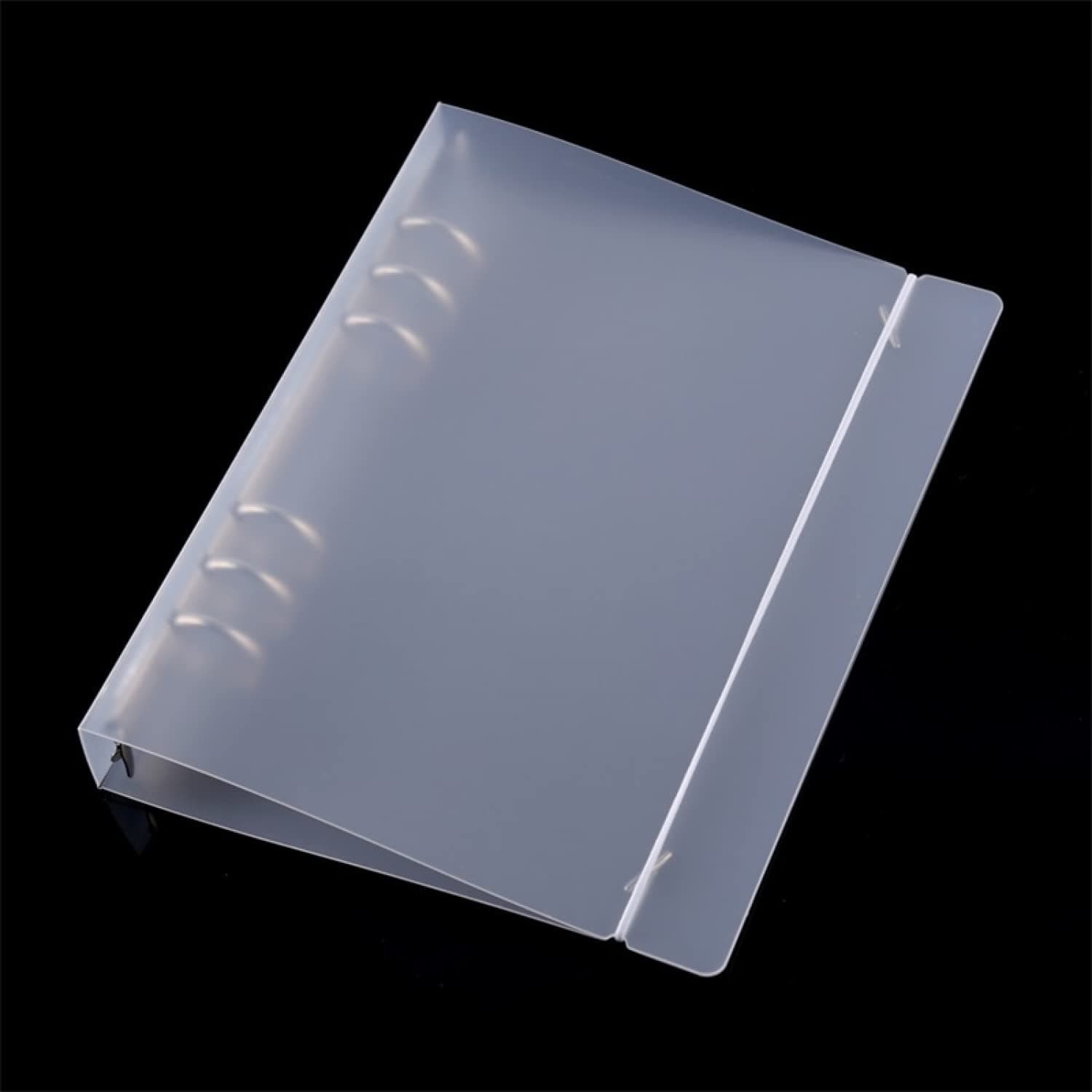 A5 6 Ring Binder Cover Clean Transparent Soft PVC for Refillable Notebook Shell withMatte surfaceforStamp & Die Storage