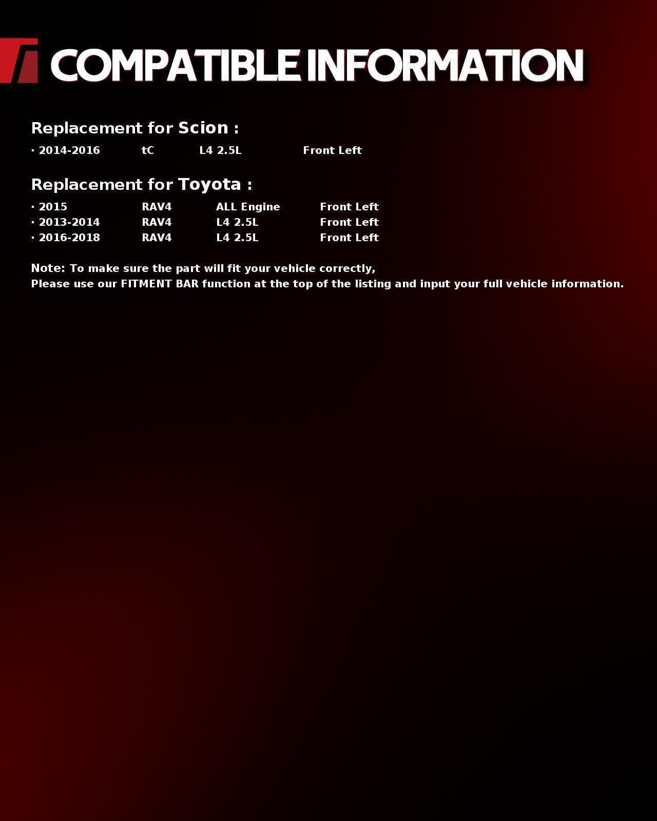 Torchbeam CV Axle Shaft Assembly Compatible with 2013-2018 R-A-V-4, 2014-2016 tC, Front Left CV Axle 66-5444