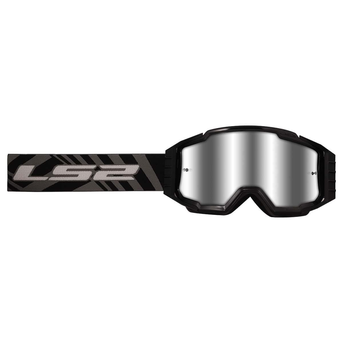 LS2 Helmets Charger Pro Motorcycle OTG Goggle (Black with Silver Iridium Lens)
