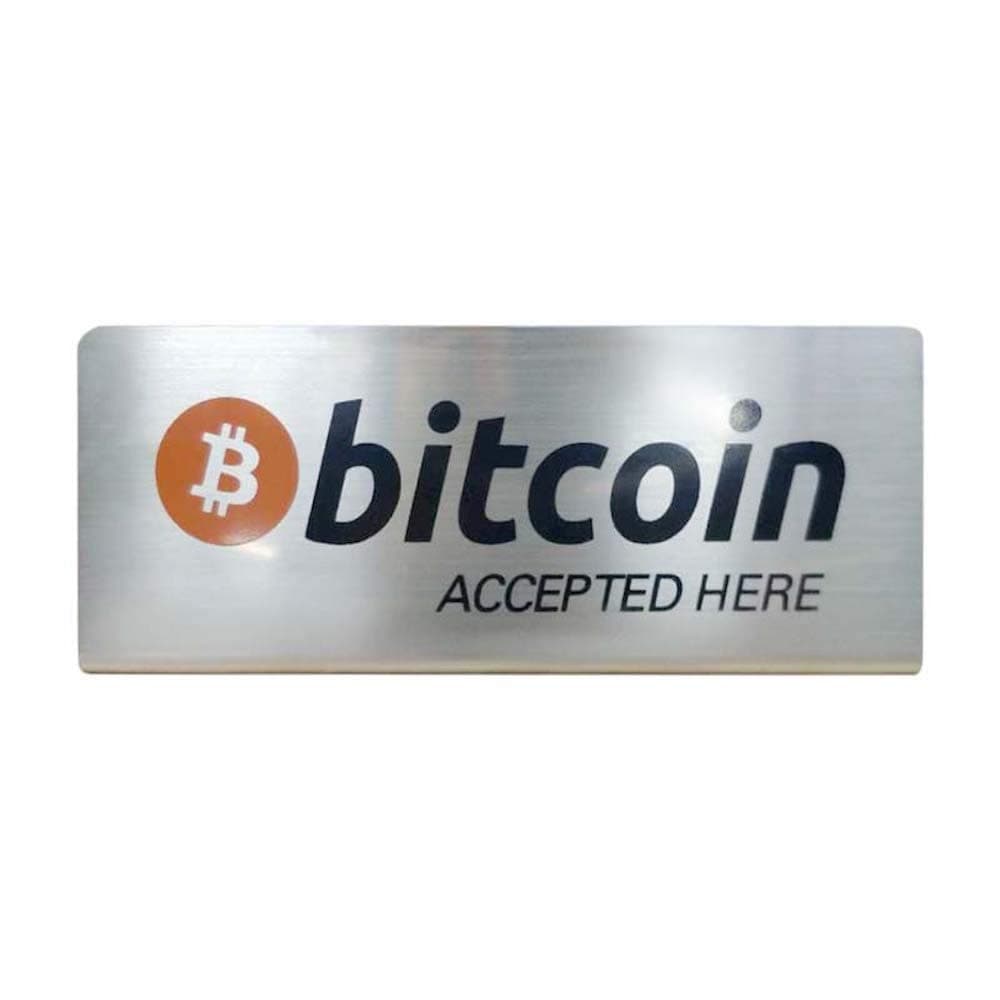 Bitcoin Accepted Here Display – Beautiful Stainless Steel Bitcoin Display – Crypto Display – Bitcoin Sign – Crypto Sign – Bitcoin Accessories - HODL