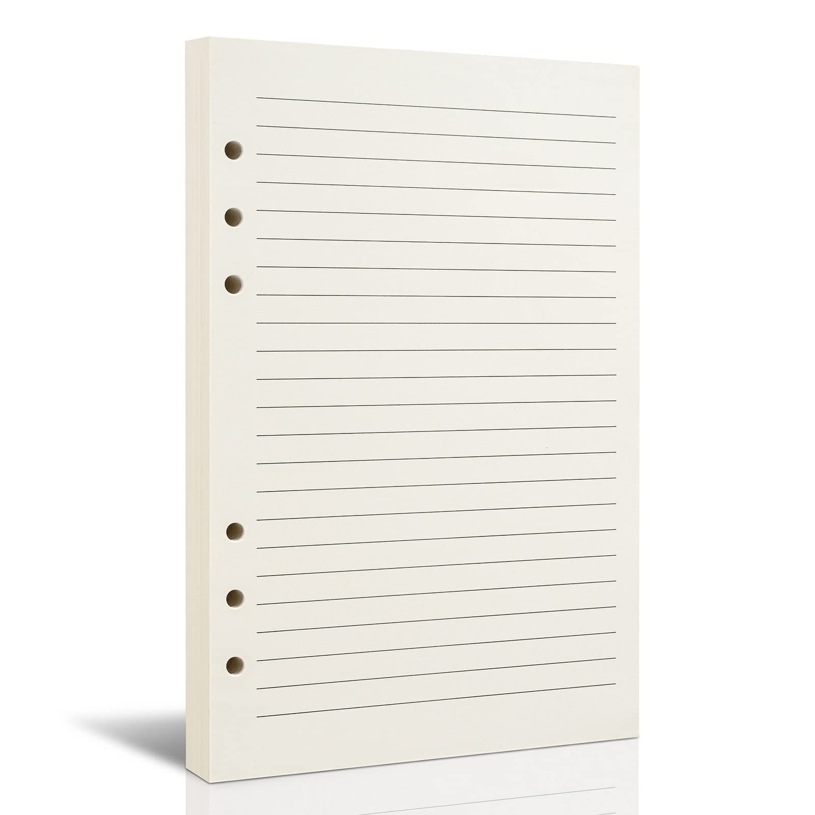 A5 Line Refill Paper, A5 Binder Refills for 6-Ring Binders Planner Traveller Journal Notebook Dairy, 8mm Ruled Filler Paper Insert, 80 Sheets 160 Pages, Lined