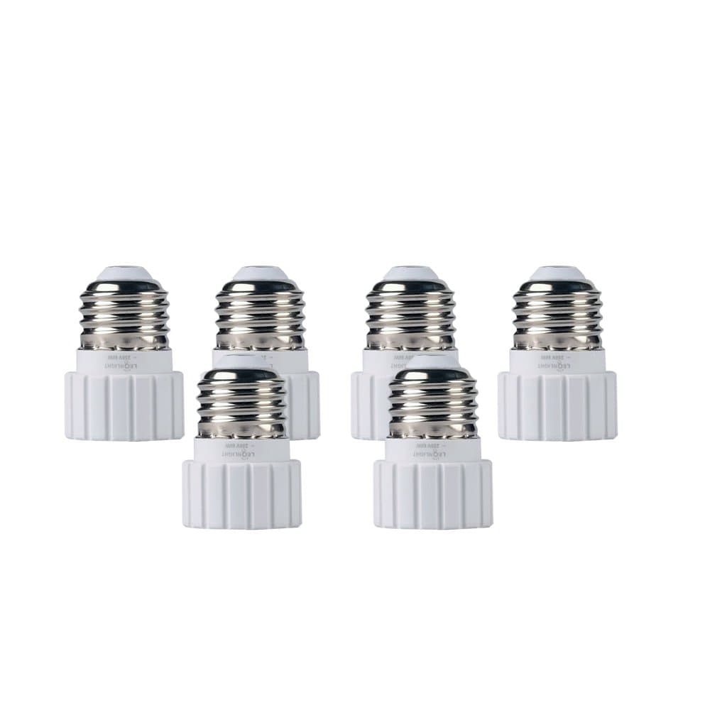 LEONLIGHT,E26 / E27 to GU10 adapters,Heat resistance, fire resistance, no fire danger,Screw base converter for LED or Halogen Bulb Lamp.UL certification. (6pcs)