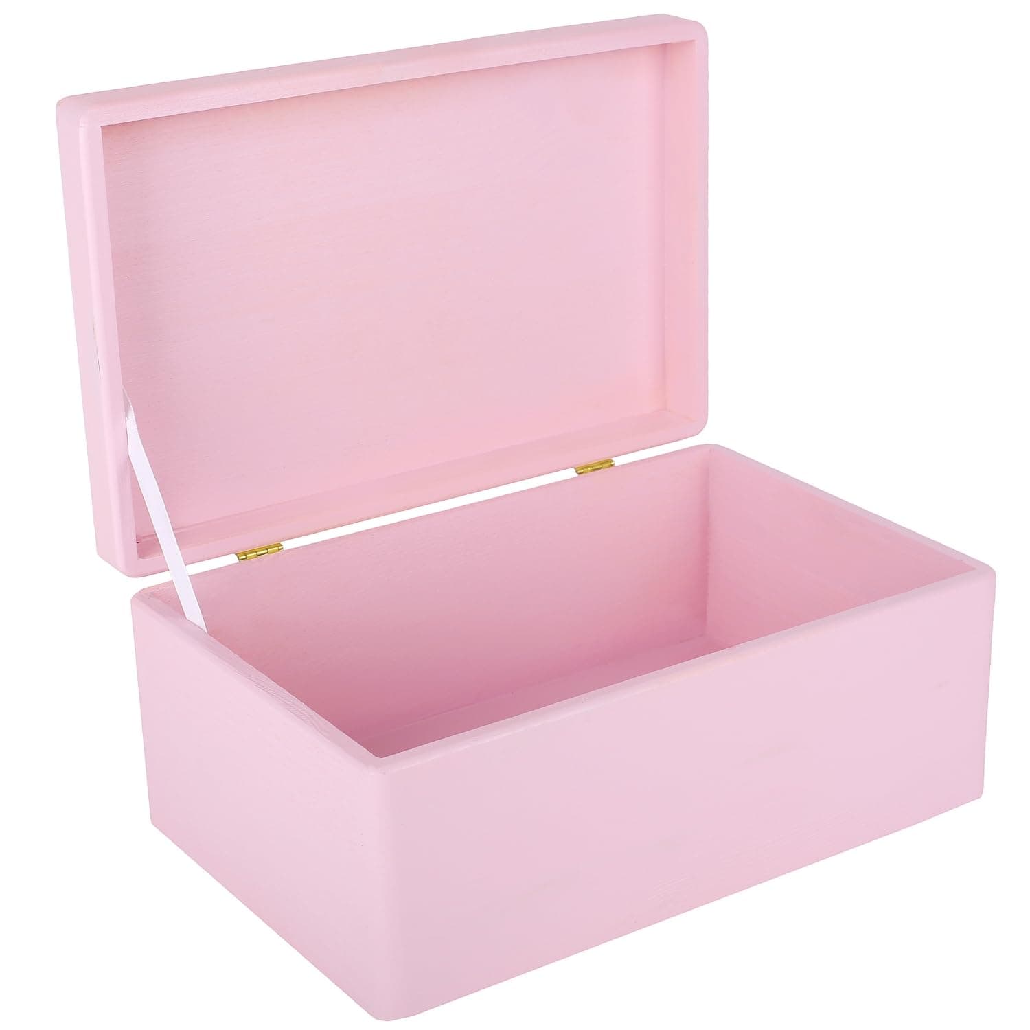 Creative Deco Large Pink Wooden Box Storage with Hinged Lid | 11.8 x 7.87 x 5.51 inches (+-0.5) | Gift Box for Tool Dog Toy Shoes Clothes Kitchen Storage | Wood Keepsake Chest