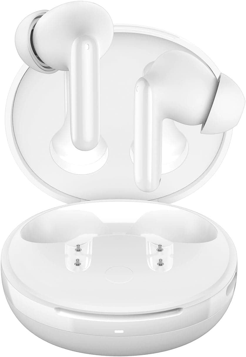 Spigen Audio True Wireless SA-TW S10 Wireless In-Ear Earbuds with 30 Hours Playtime, up to 28dB ANC, Transparency Mode, EQ Customization, 4 Microphones, Gaming Mode, 10mm Drivers, IPX5 – White