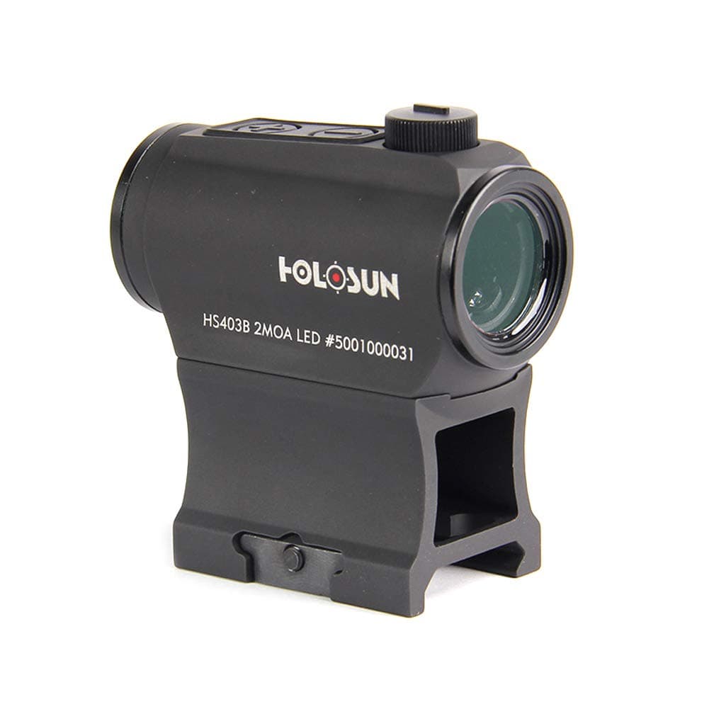 HOLOSUN HE403B-GR / HS403B 2 MOA Dot Micro Sight for Rifles - Shake-Awake Super LED Durable Waterproof Aluminum Sight with Multilayer Reflective Glass & 12 Brightness Settings - Red/Green Dot Options