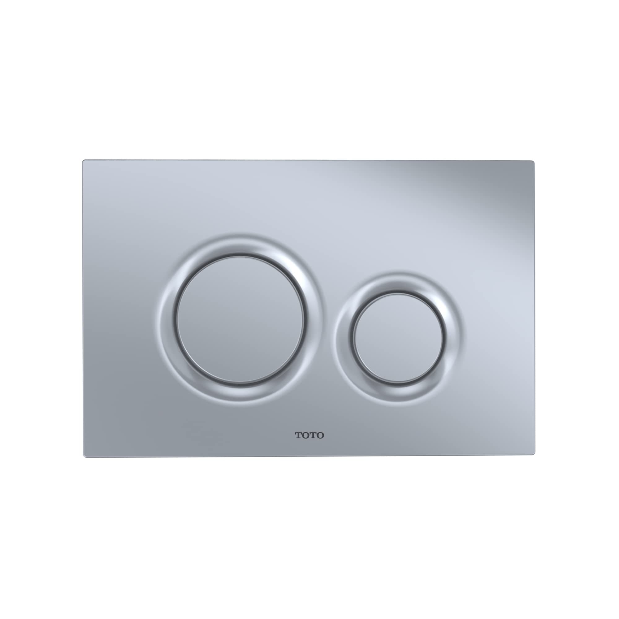 TYT930MS Dual Button Push Plate with Round Buttons for In Wall Tank Systems (DuoFit In-Wall Tanks) Matte Silver