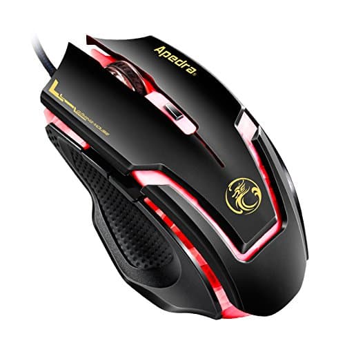 A9, Wired Optical PC Gaming Mouse Macro Definition Photoelectric Four-color Controllable Breathing Light Gaming Increase in Wired Gaming Keyboard Mice (4 Adjustable DPI)