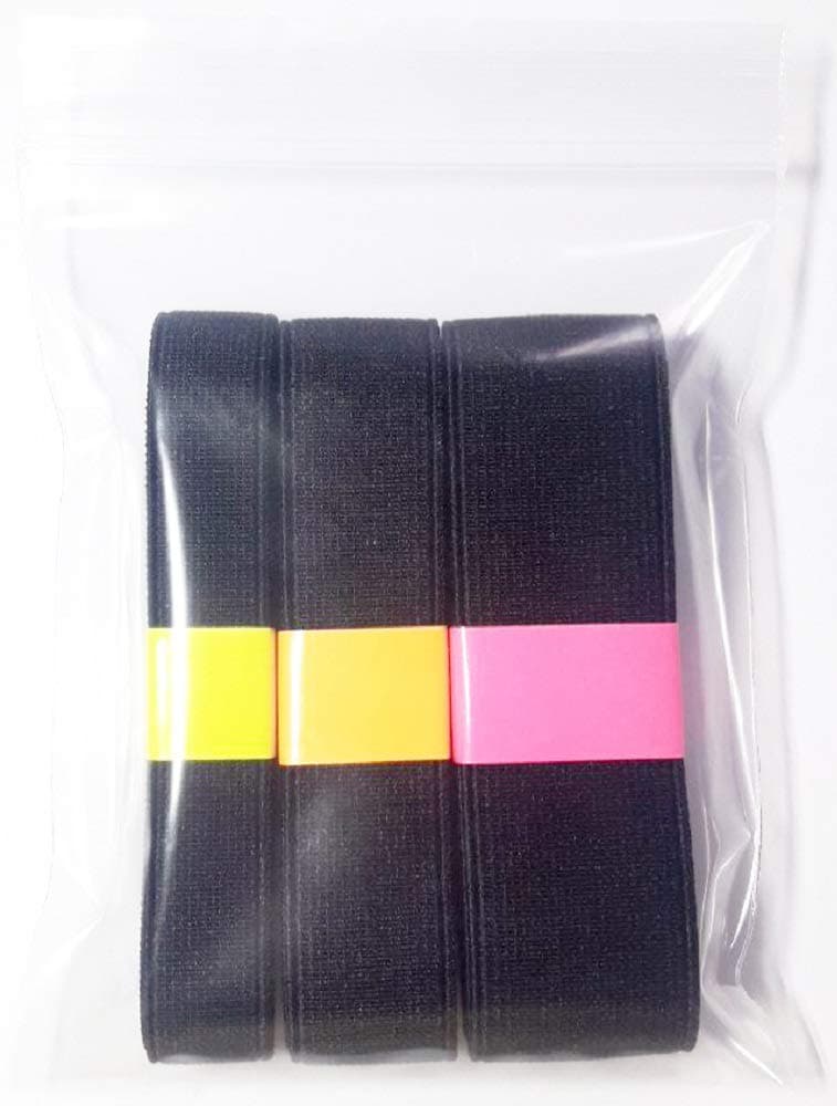 3 Yards 1/2" 3/4" 1" Assorted Mixed Size Black Flat Elastic Band Sewing Clothing Accessories Nylon Webbing Garment Trousers Costumes Craft DIY (Black)