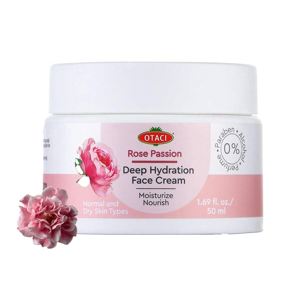 OTACI Rose-Infused Herbal Face Cream – Ultra-Nourishing Vegan Moisturizer for Deep Hydration, Smooth Texture & Radiant Glow (50 ml)