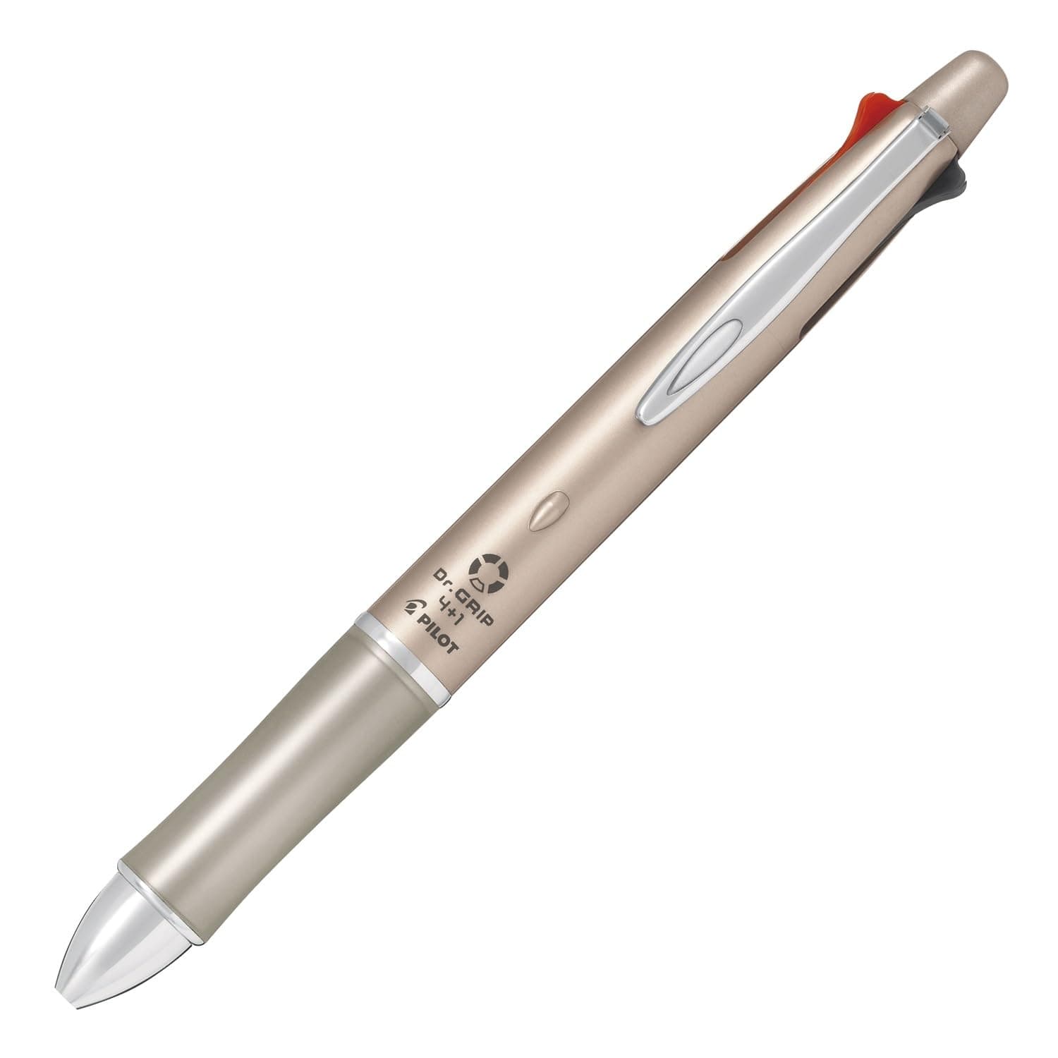 Dr. Grip 4+1, 4 Color 0.7 mm Ballpoint Multi Pen & 0.5 mm Mechanical Pencil - Champagne Gold Body (BKHDF1SFN-CG)