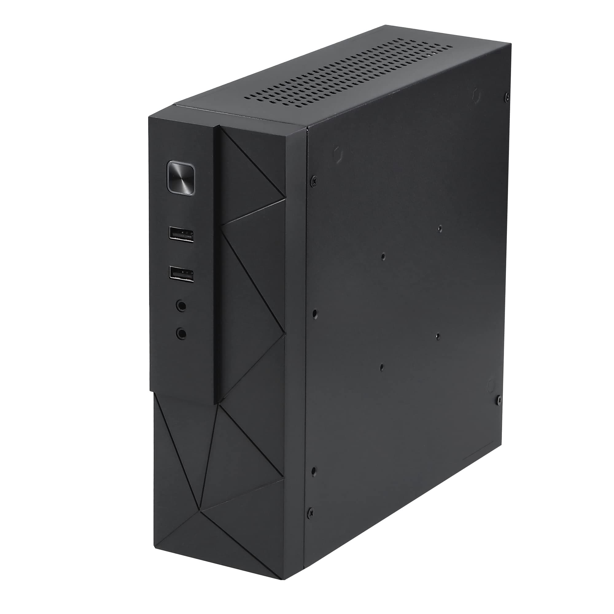 MX01 SECC Fanless Mini ITX HTPC Chassis with 3.5" Hard Drive Bay and Vertical Stand Foot (Black)