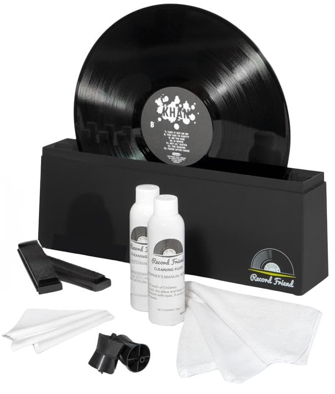 Big Fudge Vinyl Record Cleaning Kit for Vinyl Records - Includes Cleaning Machine & Vinyl Record Cleaning Care Solution - Microfiber Cloth & Rack for Record Player Accessories