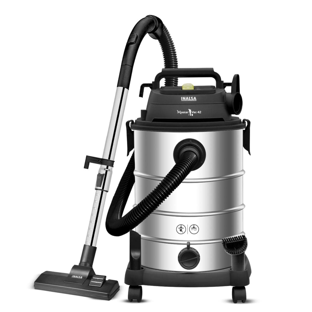 Wet and Dry Vacuum Cleaner with Blower Function|1700 W & 42 LTR Capacity|28 kPa Suction|2 Yr Warranty|HEPA Filter|House Cleaning Machine,Industrial Vacuum Cleaner Heavy Duty(MasterVac 42)