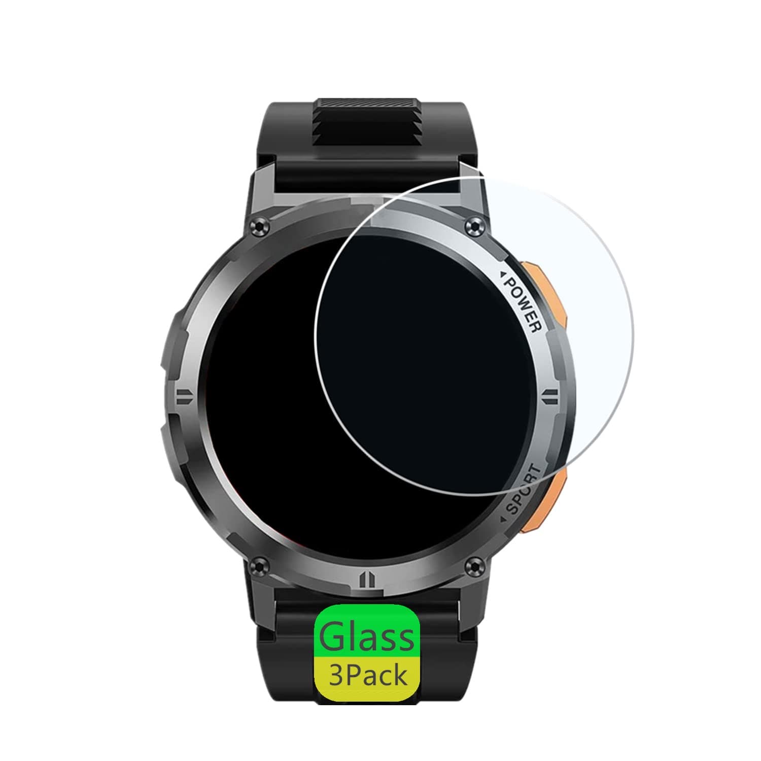 Compatible for KOSPET TANK T2 Screen Protector (3 Pack) 9H Tempered Glass Film Compatible for AMAZTIM T2 1.43" Smart Watch