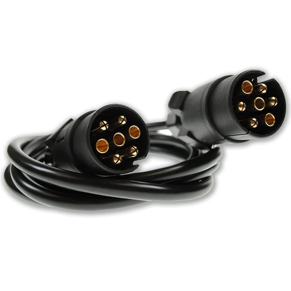 Maypole 7 Pin 1.5 m 2×7 Pin Plugs and 7 Core Connecting Lead, for Trailer Lighting