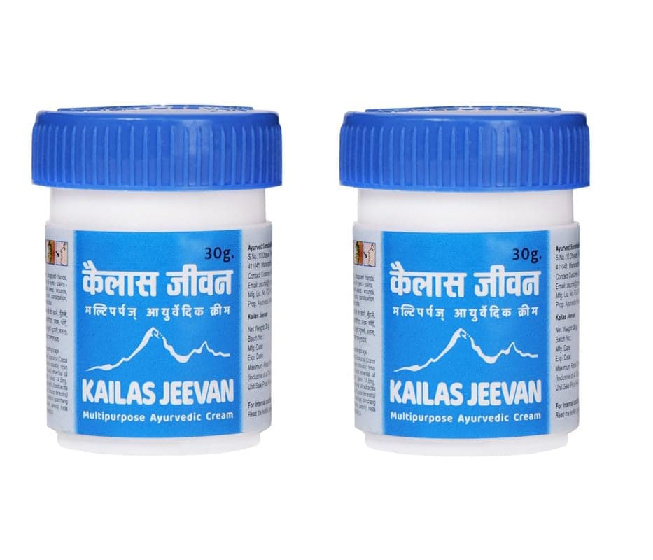 Kailas Jeevan Moisturizing Lotion for Dry to Normal Skin, Sensitive Skin | Daily Face & Body Lotion, Hydrating & Nourishing Cream 30G (Pack of 2)