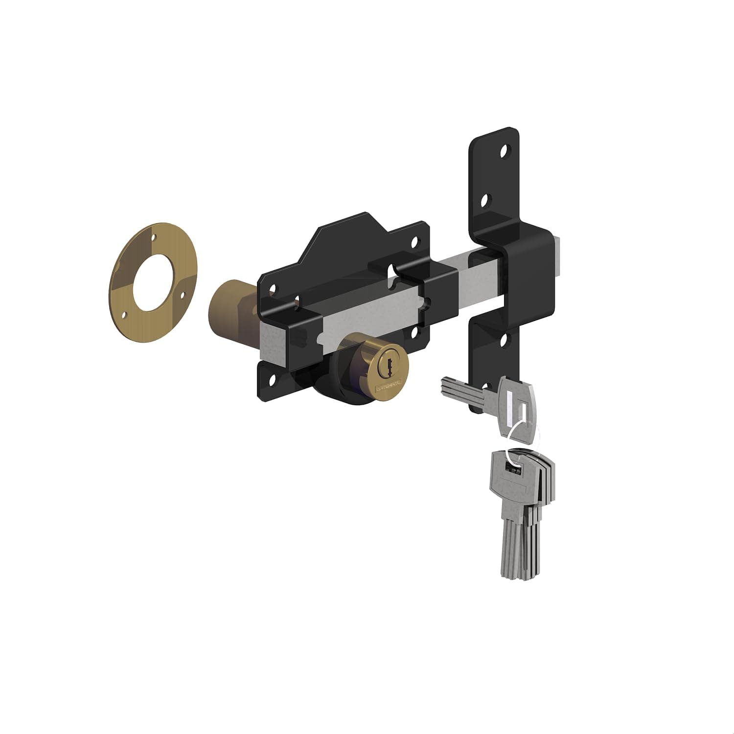 GateMate 2” Double Locking Long Throw Lock, High Security, Stainless Steel, Corrosion Resistant, Ideal for Doors and Gates, Robust and Durable Locking Mechanism.