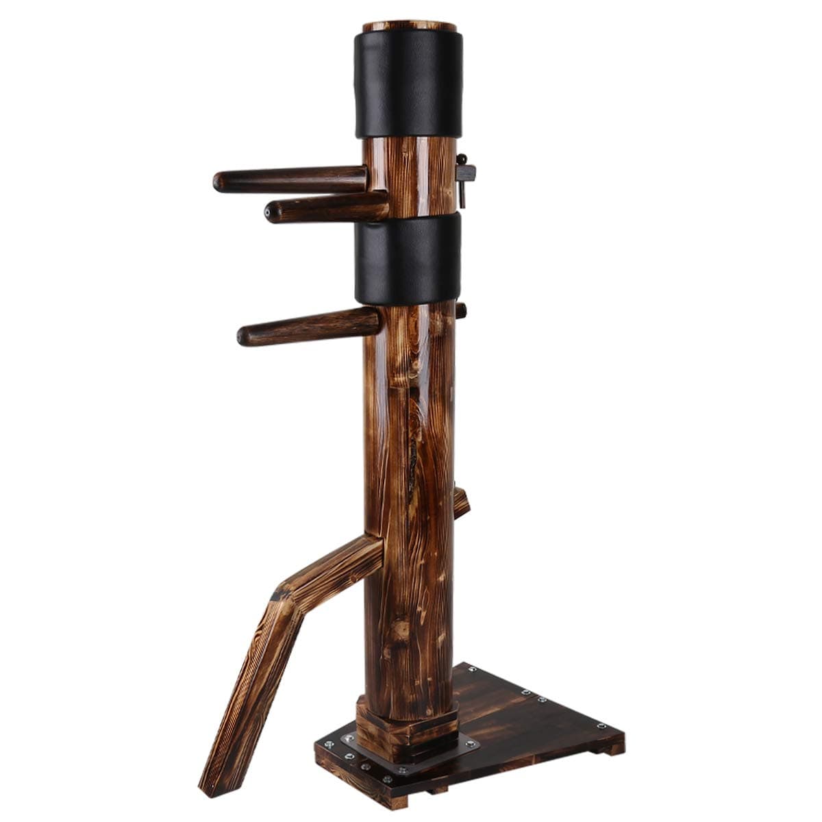 Adjustable Height Wing Chun Dummy Mook Yan Jong IP Man Wood Training Target Dark Brown