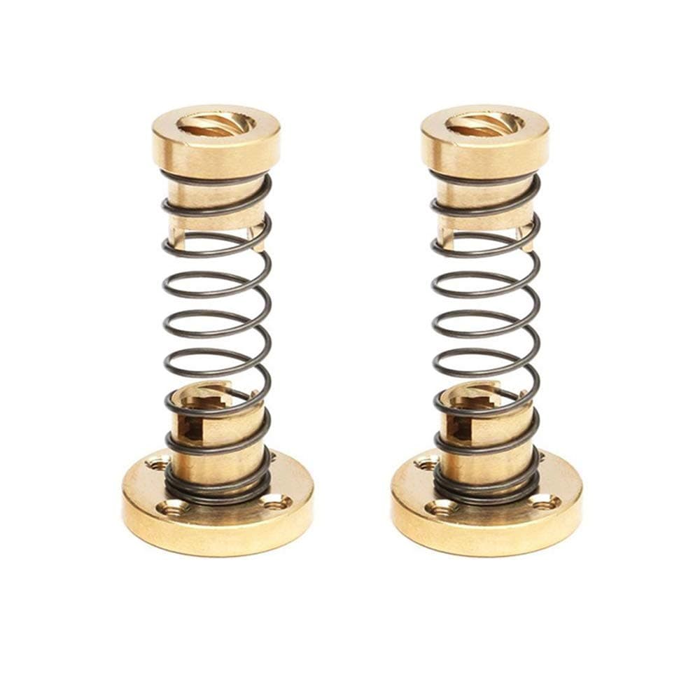 ARQQ 2Pcs T8 Anit-Backlash Spring Loaded Nut Elimination Gap Nut for 3D Printer CNC Machine 8mm Acme Threaded Rod Lead Screws