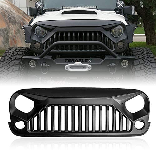 Front Grill Mesh Grille Insert Kit for Jeep Wrangler Rubicon Sahara Jk 2007-2017 - 7PC Black
