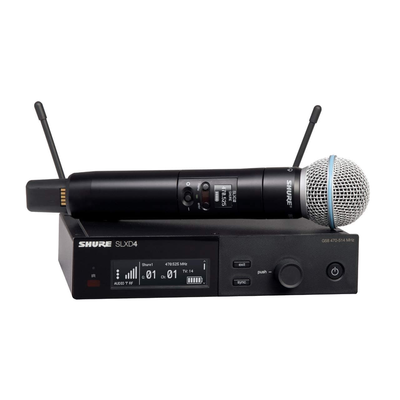 Shure SLXD24/B58 Wireless Microphone System with BETA58A Handheld Vocal Mic, SLXD24/B58-H55