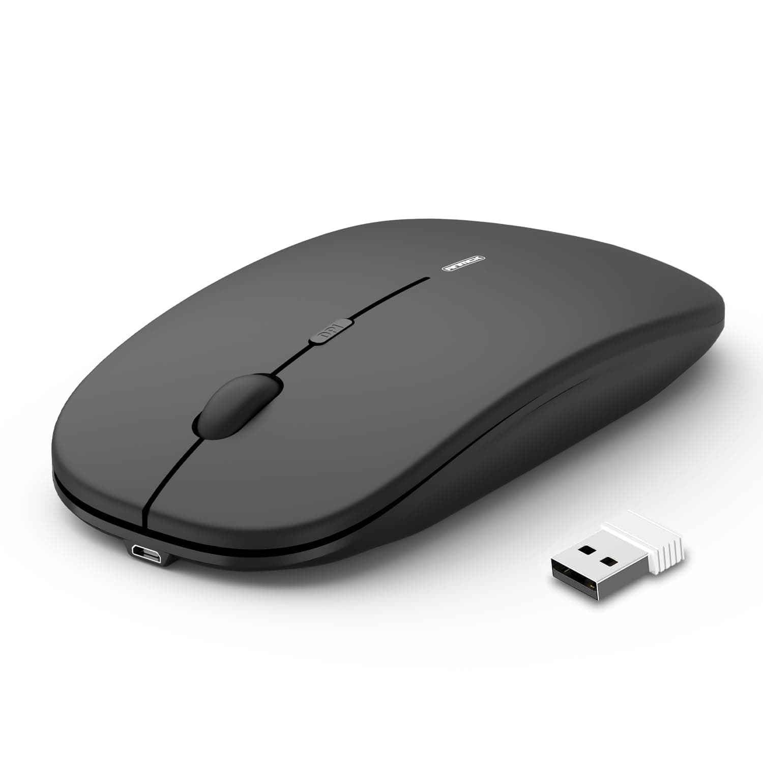 Wireless Silent Mouse,USB Laptop PC Cordless Rechargeable Slim Mice, 10m Remote Range,1600 DPI 6 Adjustment Levels Noiseless Mini Mouse,Home & Office for Windows