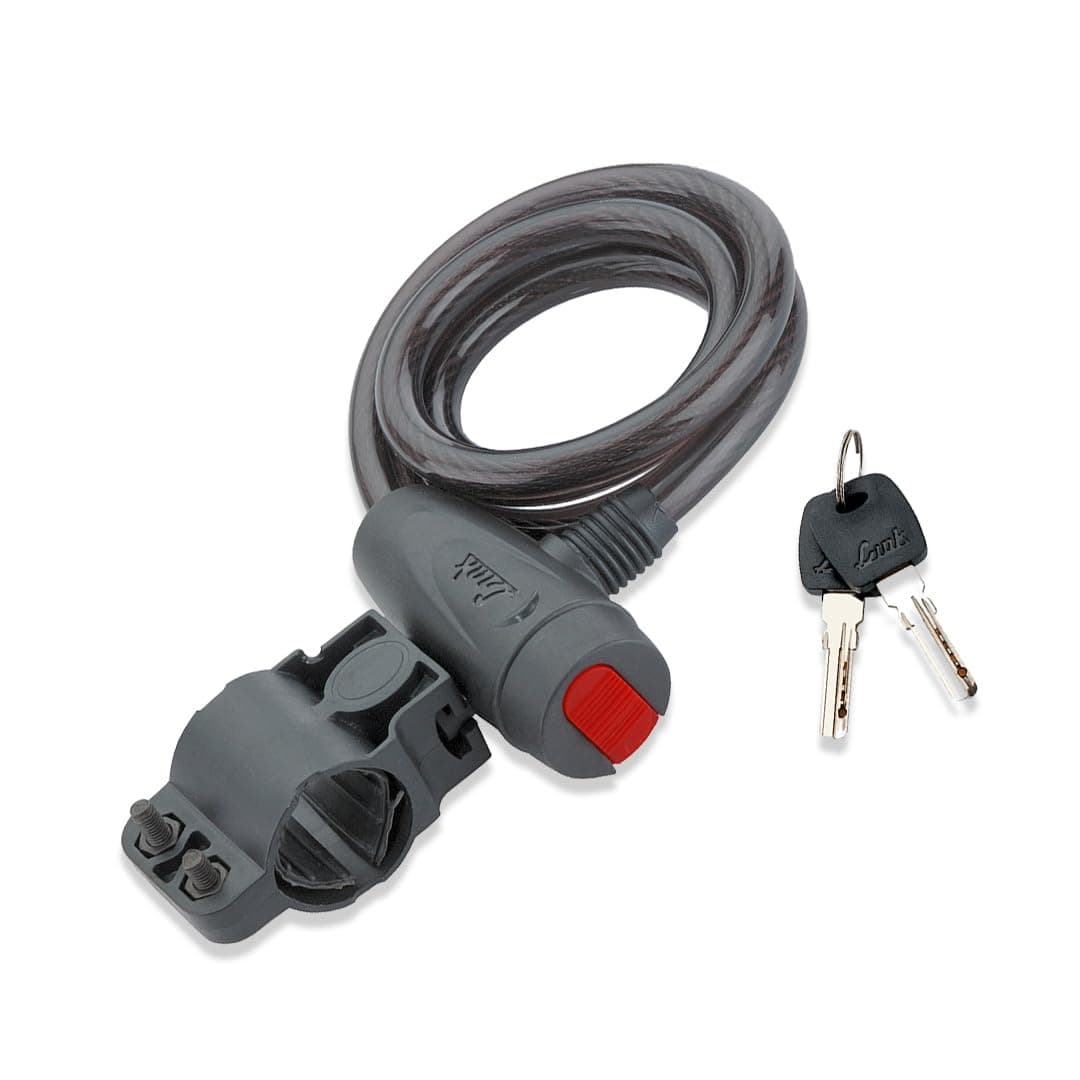 Link Multipurpose Cable Lock (100 CM) for Cycles, Bikes, Helmets & Scooters - Assorted Colour, 7mm Thick Heavy-Duty Steel Cable, 2 Keys & 1 Lock, CL-02 (Pack of 1)