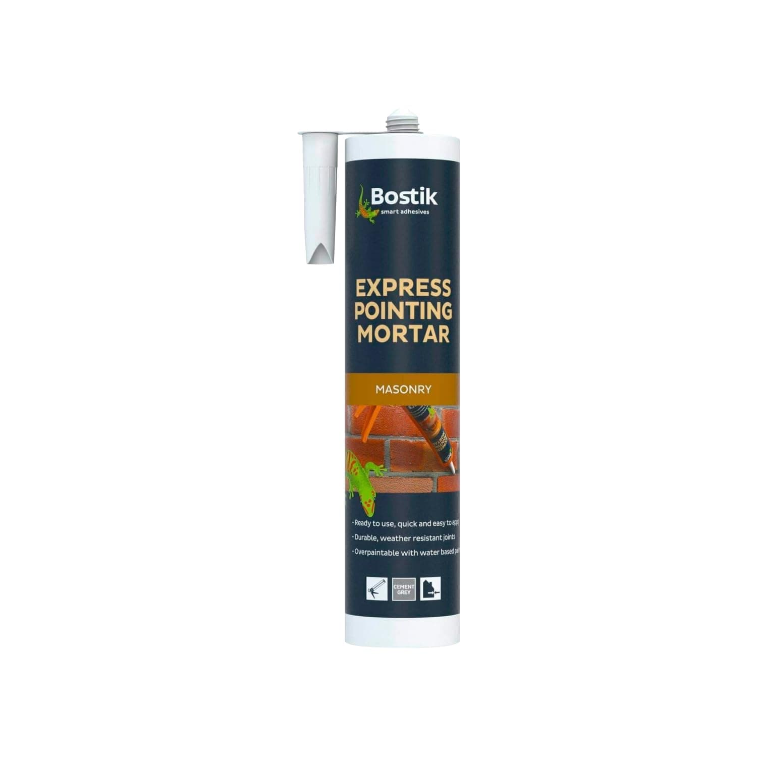 Bostik Express Pointing Mortar Grey - 310ml - Ready-to-Use - Brick & Masonry Joint Repair Sealant - Weather Resistant - Overpaintable