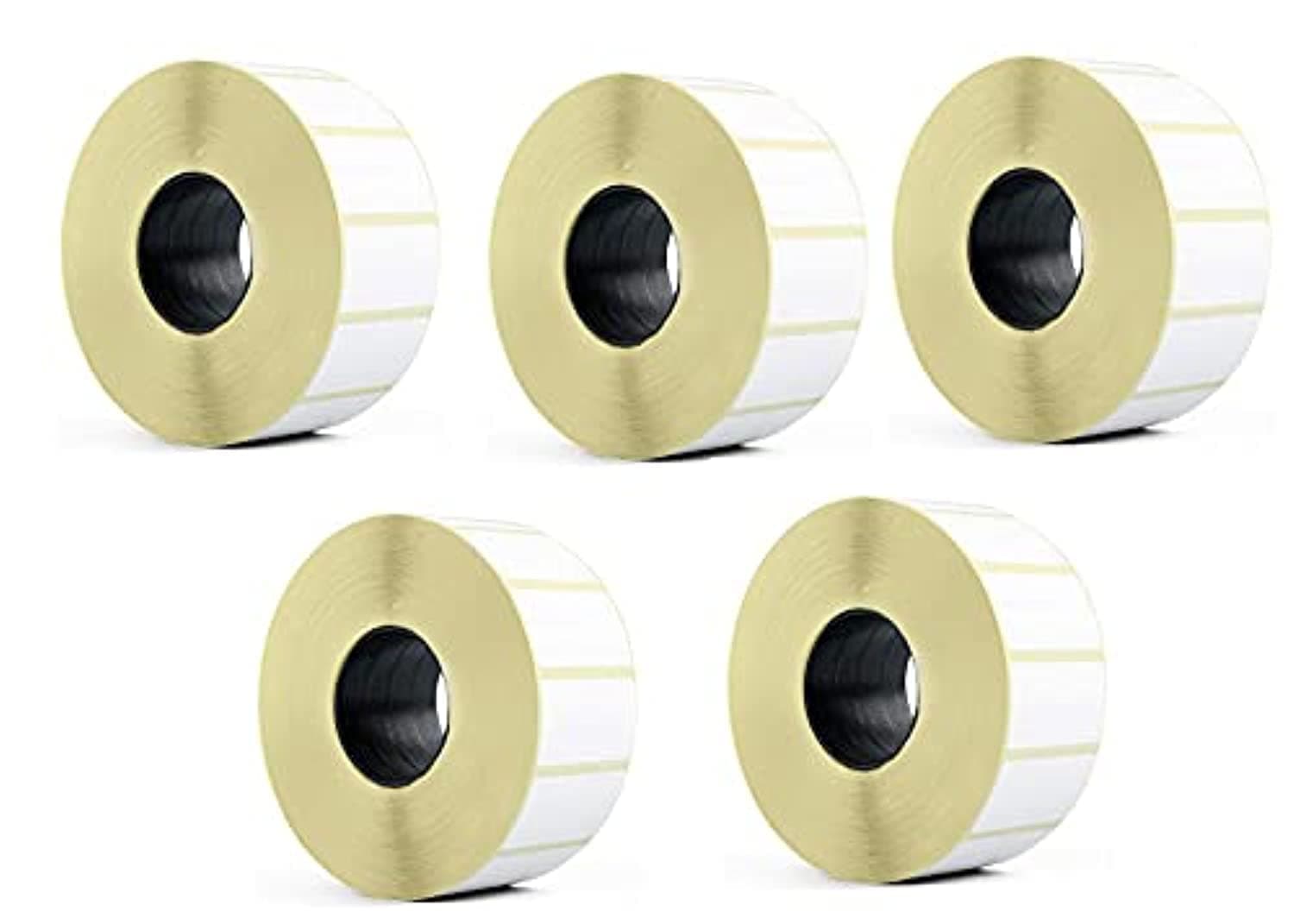 38mm x 25mm Barcode Label Sticker to be used with Wax Ribbon- 1000 Labels per Roll - 5 Rolls