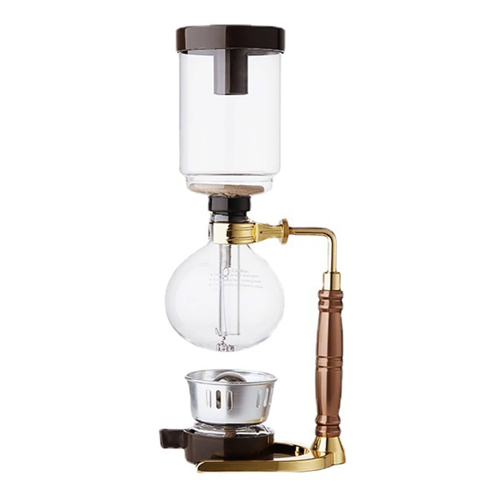 Tabletop Siphon Coffee Maker, Glass Vacuum 1-3 Cups Stainless Steel Bracket, For Coffee, Tea, 350Ml/500Ml