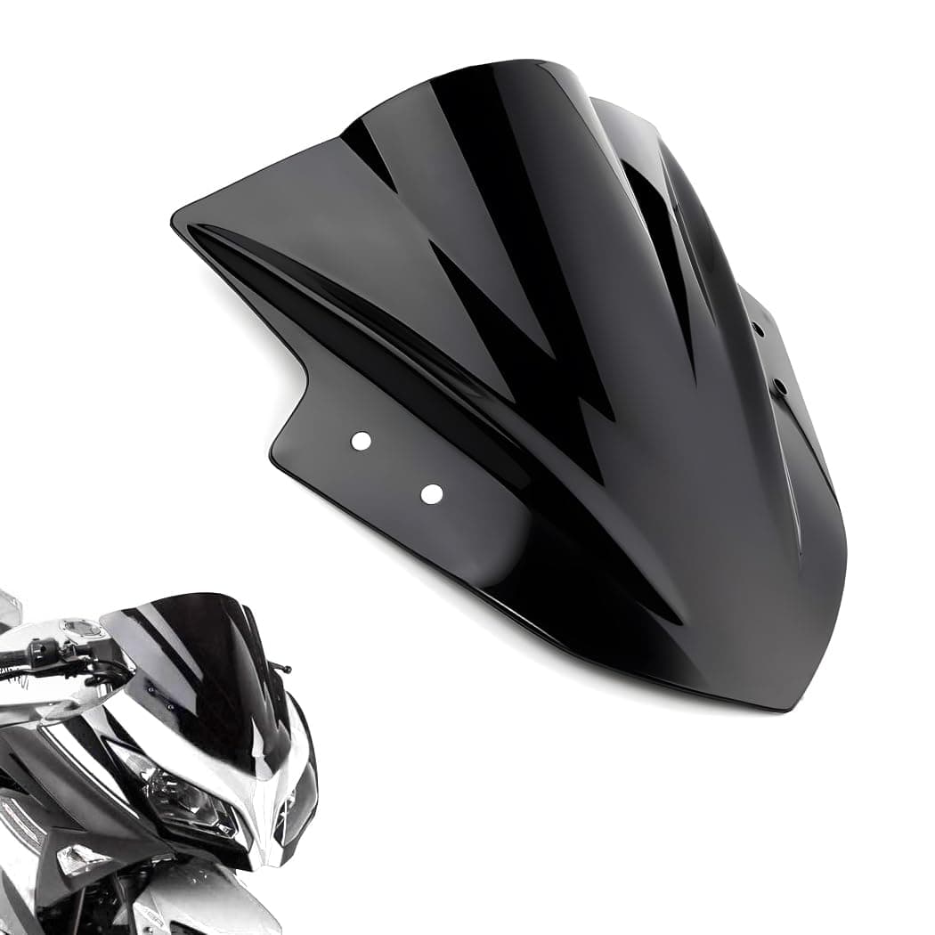 Amazicha Black Windshield Compatible for Kawasaki