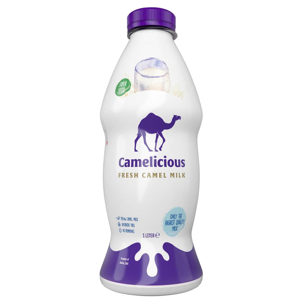 Camel Milk 1Litre, 100% Natural, Pasteurized, Whole, Unflavored, Bottle