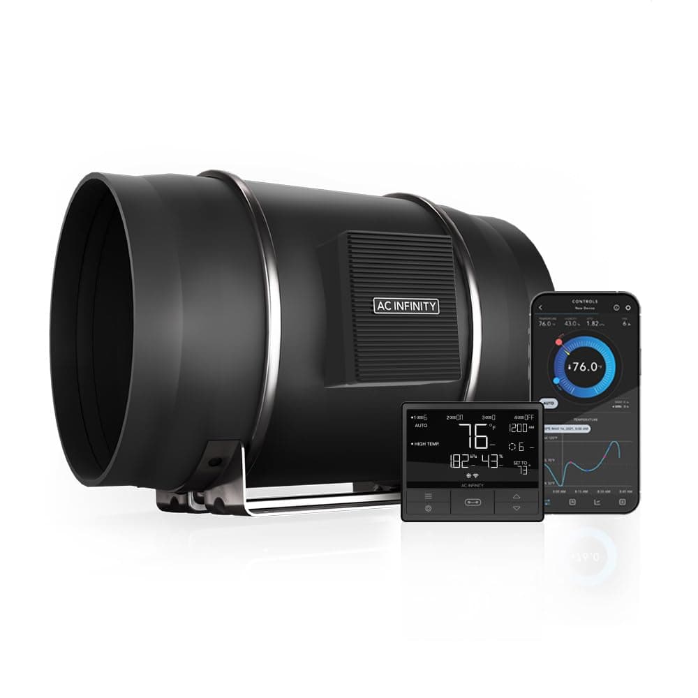 AC Infinity CLOUDLINE T12, Quiet 12” Inline Duct Fan with Temperature Humidity Controller, Bluetooth App - Ventilation Exhaust Fan for Heating Cooling Booster, Grow Tents, Hydroponics