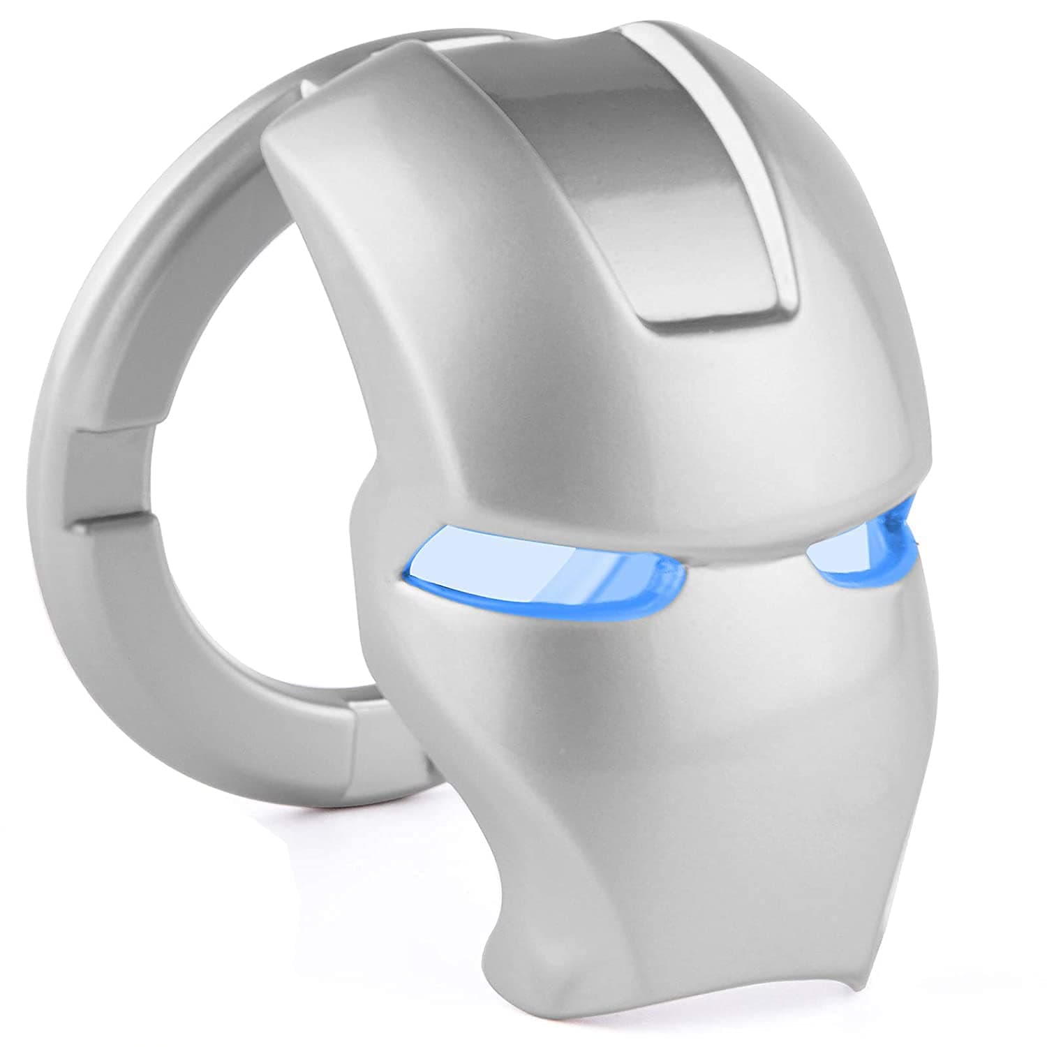 Iron Man Push to Start Button Cover,Car Ignition Button Cover,Car Start and Stop Button Decoration Ring,Anti Scratch Car Button Decoration Ring(Silver)