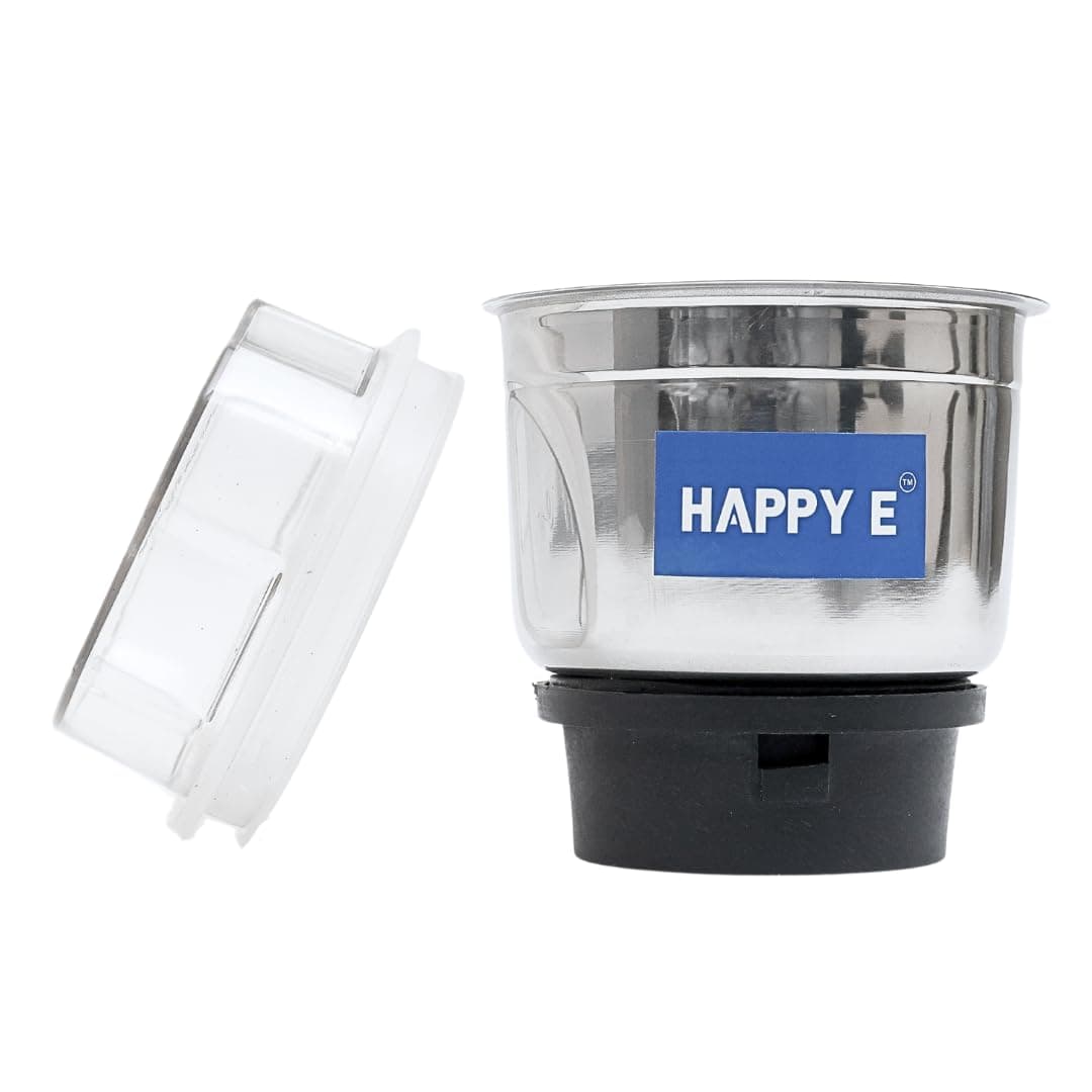 HAPPY E | Chutney Jar Suitable for BAJAJ Mixer Grinders | Stainless Steel | Compatible for Bajaj GX1, GX3, GX4, GX8, GX3501, GX3701, GX4701, GX3000, GX400, GX3, Twister Deluxe, Bravo Dlx 400ML