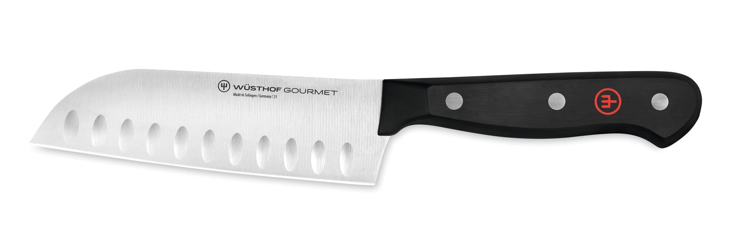 Gourmet 5" Hollow Edge Santoku Knife, Black