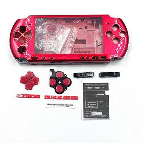 Full Shell Housing Case Cover with Buttons Kit Set For PSP3000 PSP 3000 3001 3002 3003 3004 Series Replacement - Red