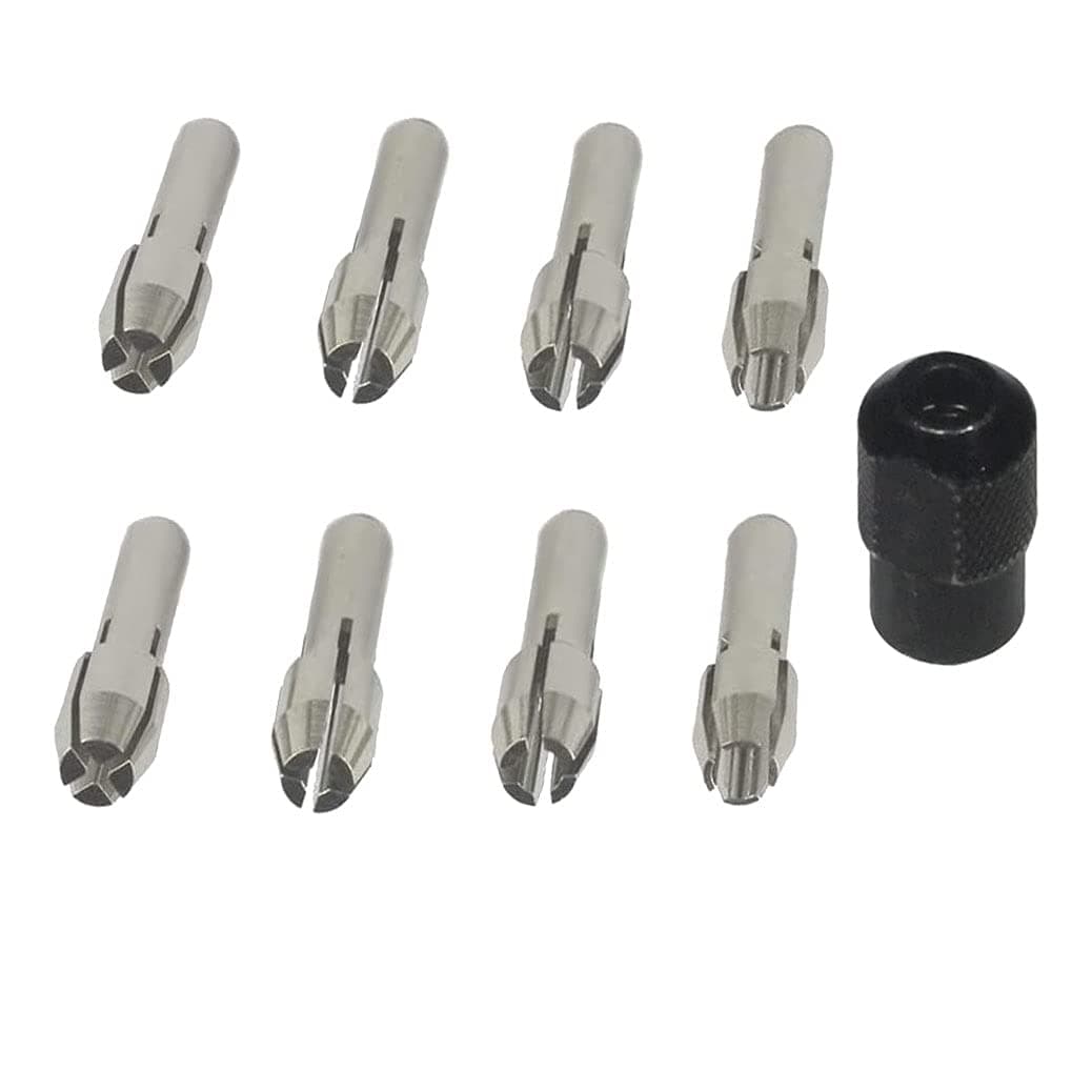 9Pcs Quickly Changed Rotary Collet Set Clamping Nut Fits For Dremel