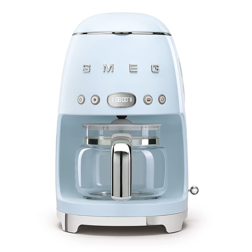 Smeg DCF02PBUK Drip Coffee Machine, Auto-Start Mode, Reuseable Filter, Digital Display, Anti-Drip System, Aroma Intensity Option, 1.4 Litre Tank, Pastel Blue