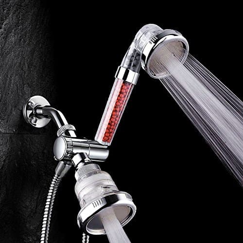 DSIKER15 Function Ultra-Luxury 3-way 2 in 1 Shower-Head /Handheld-Shower Combo. Inline-Filter and Ionize Rare Rocks,High Pressure Rainfall Spa Water Saving, Negative Ionic Filter Shower head
