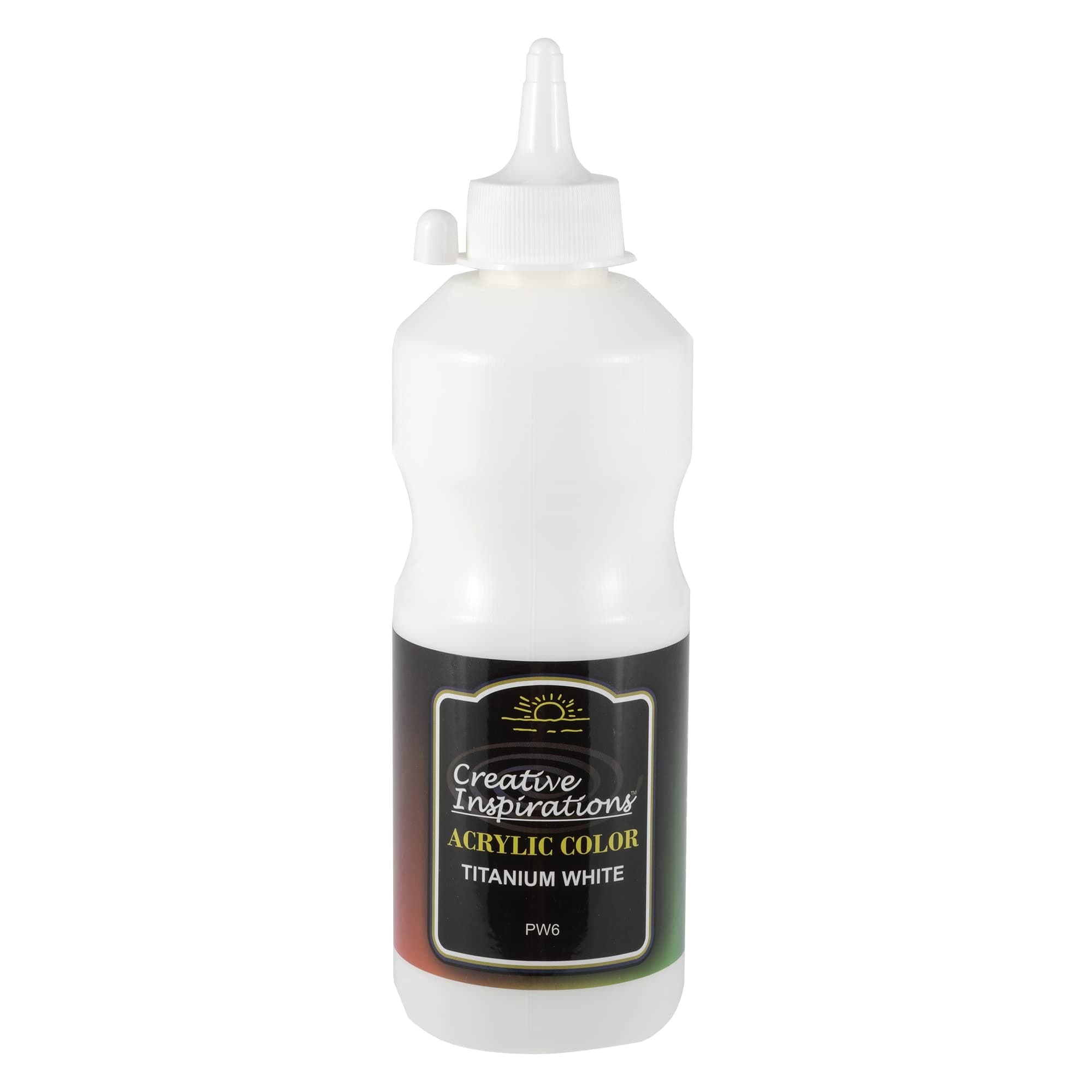 Creative Inspirations Acrylic Paint - Titanium White - 500 mL Bottle - Smooth & Creamy Consistency, Vibrant Pigmentation, Great Coverage for Artists - Clean Up with Soap & Water