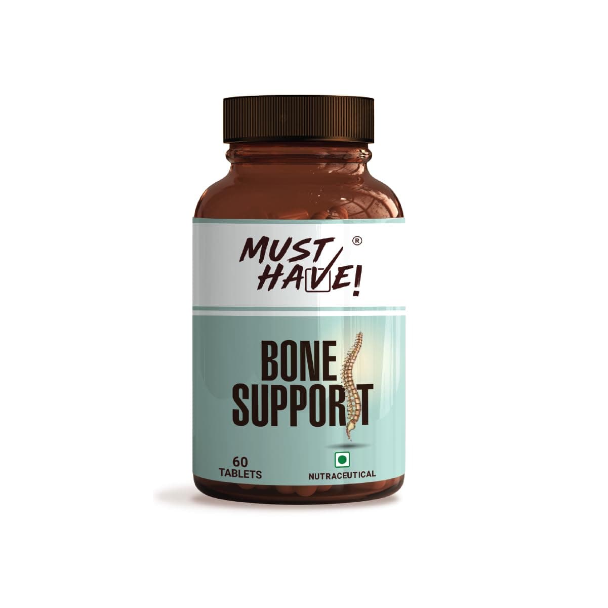 Must Have! Bone Support includes Bioavailable Calcium| Vit D3| Vit K2| Magnesium| Zinc| Selenium| Boron| Hadjod| Helps in Bone Density, Joint Mobility & Muscle Relaxation - Vegetarian Tablets 60