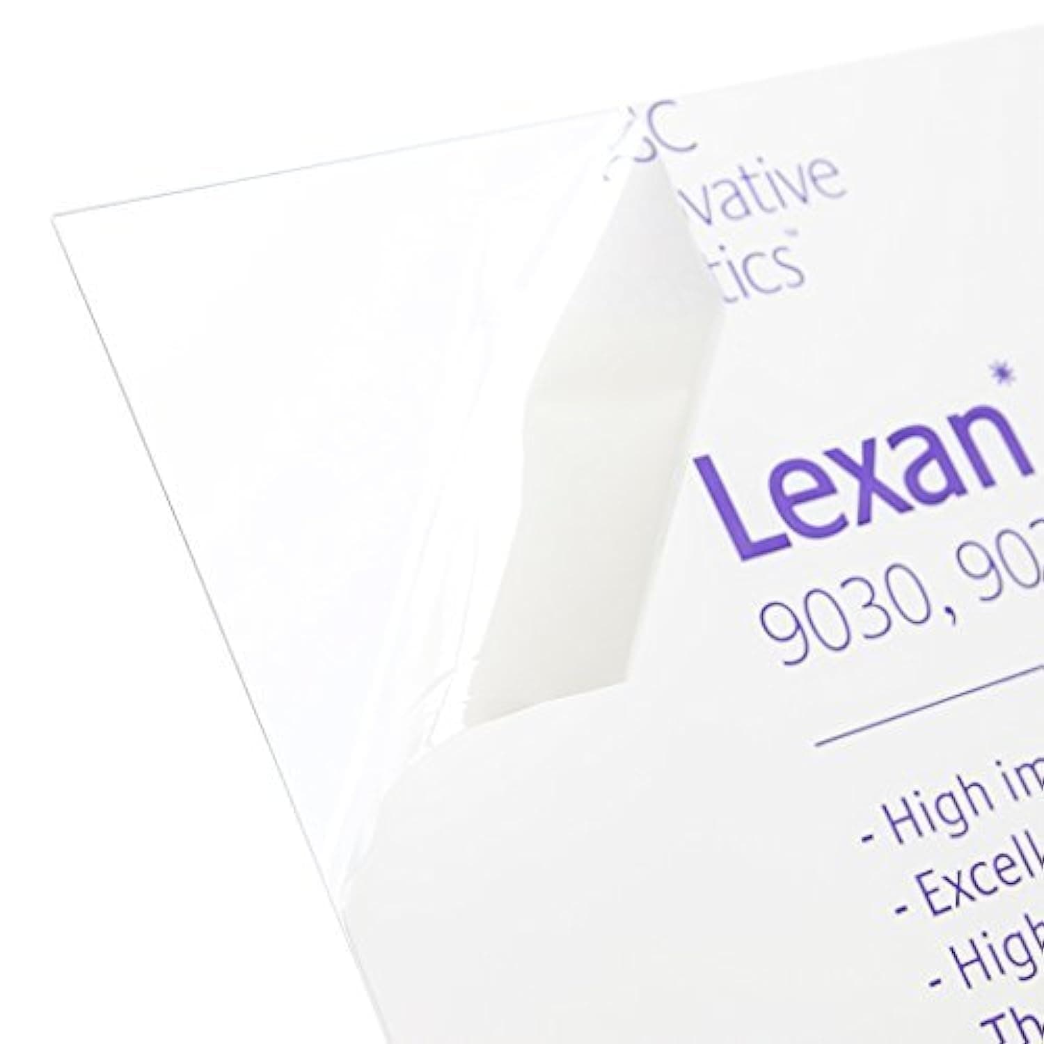 Lexan Polycarbonate Sheet 1/16 Inch Thick Clear 12 x 12 Nominal – Clear Polycarbonate Panel, Transparent Plastic Sheet, Thermoplastic Panel, Thin Rigid Plastic, Acrylic Plexiglass Sheets Alternative