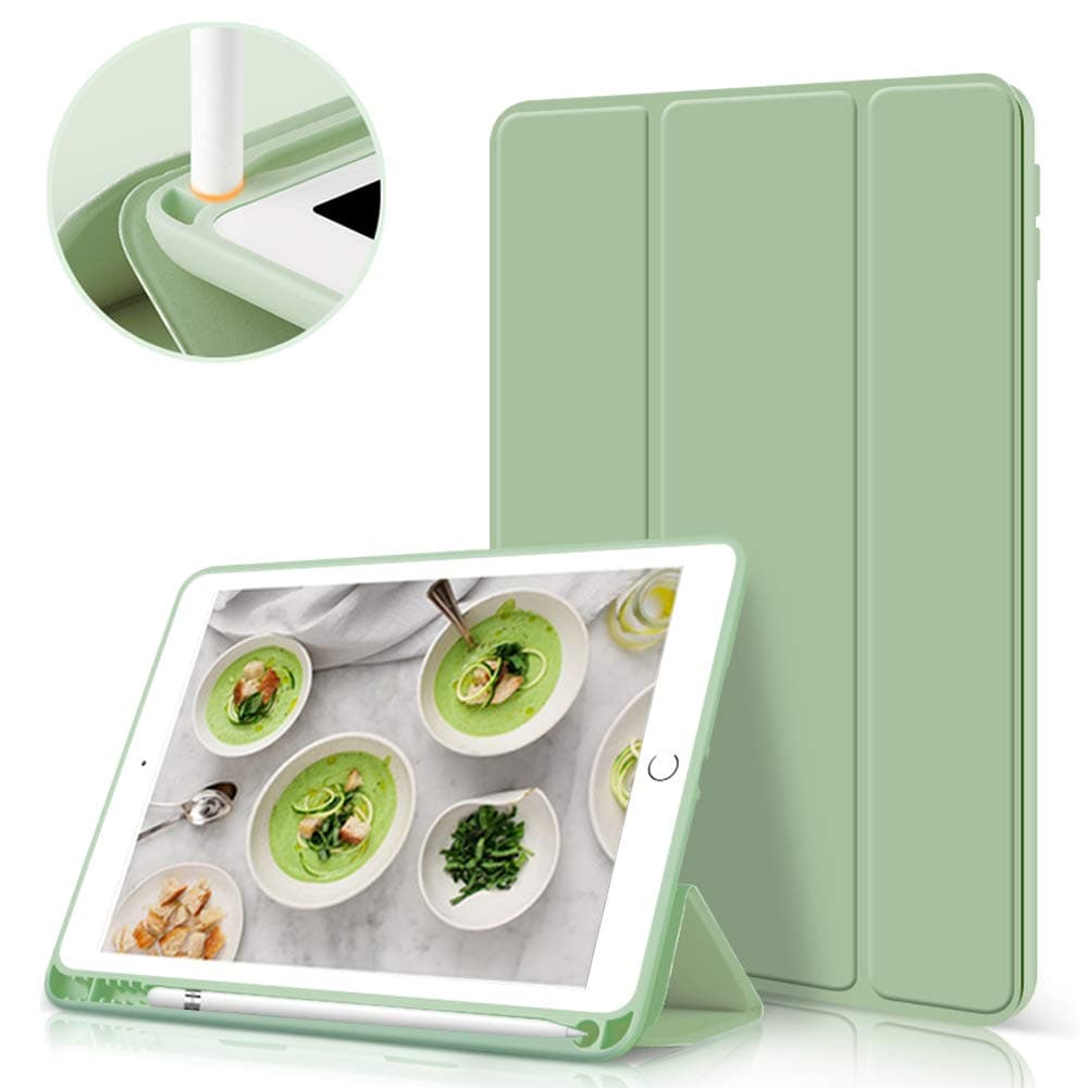 Aoub Case for iPad 6th/5th Generation Cases 9.7 inch 2018/2017 with Pencil Holder, Slim Lightweight Smart Stand Cover, Auto Wake/Sleep, Model A1893 A1954 A1822 A1823, Light Green