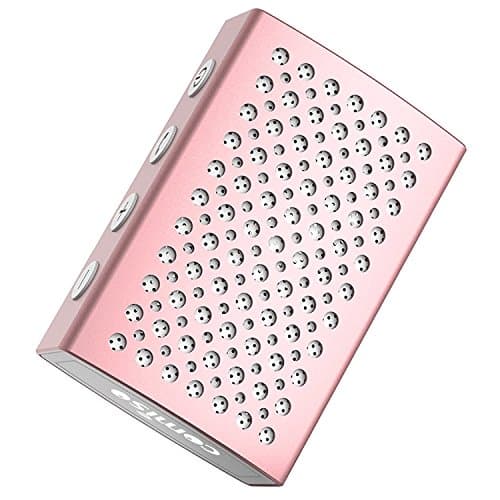 COMISO Portable Wireless Bluetooth Speaker with Built-in-Mic Handsfree Call AUX Line HD Sound and Bass (Rose Gold)