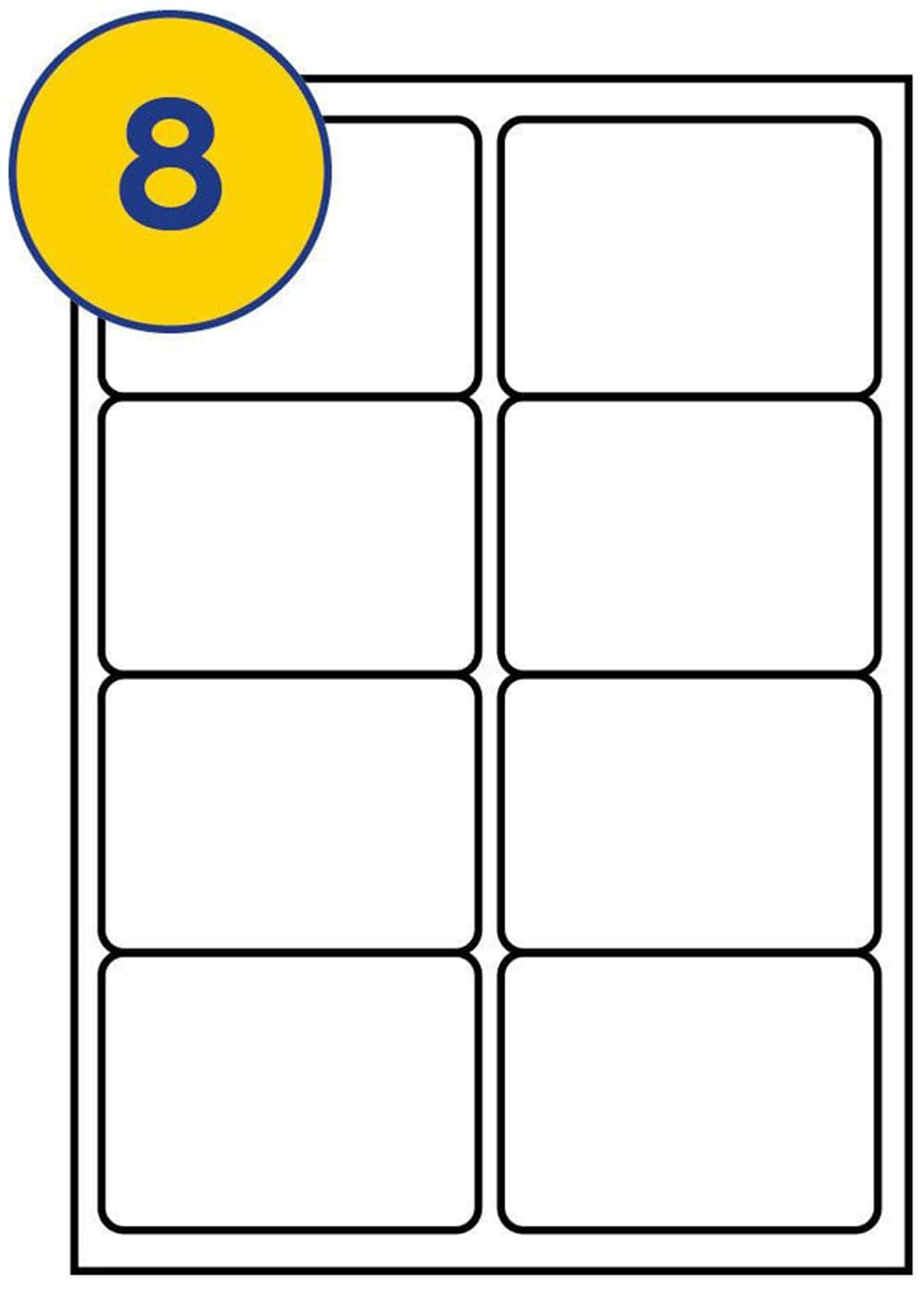 LABELS4U 100 Sheets A4, 8 Label per Sheet, Size 99.1 x 67.7mm (800 Labels)