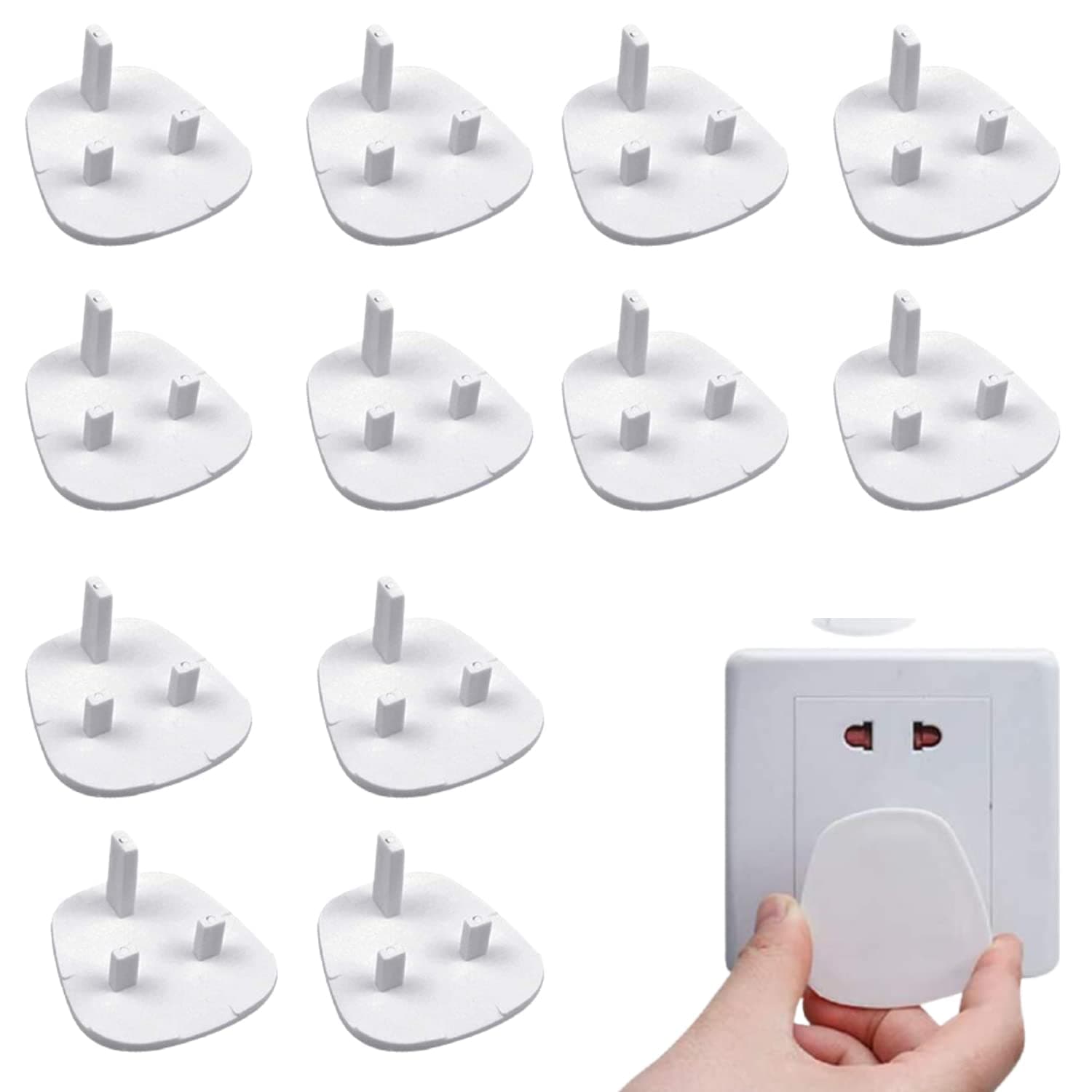 SKY-TOUCH 12pcs per Pack Baby Proofing Plug Covers, White Outlet Covers Safety Covers, Electrical Protectors for your Child and Babies at Home