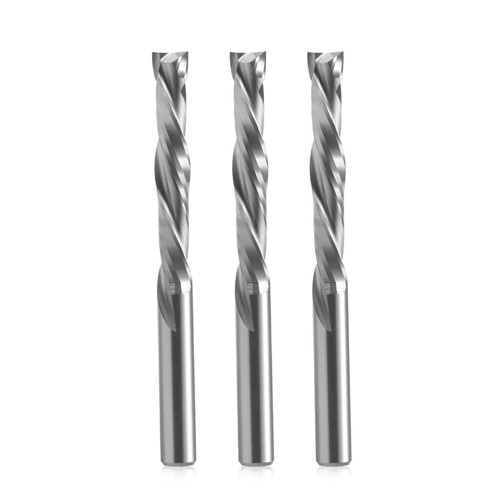 EU_HOZLYSpiral Mill Up & Down Compression Bit 4 mm Cutting Diameter, 4 mm Shank, 25 mm Cutting Length CNC End Mill for Wood Carving, Engraving, Pack of 3