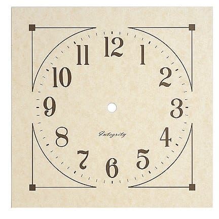 7 7/8" Small Mission Parchment Paper Clock Dial